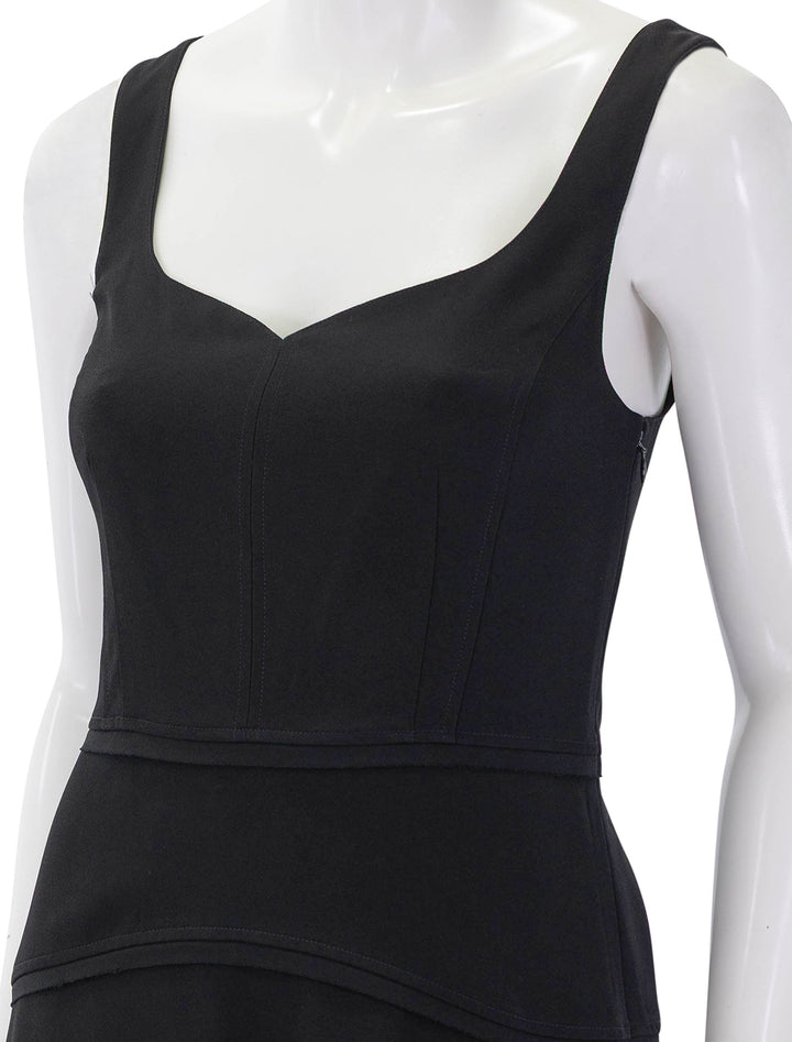 vivi sweetheart neckline midi dress in noir