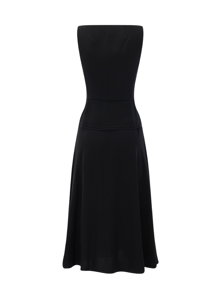 vivi sweetheart neckline midi dress in noir