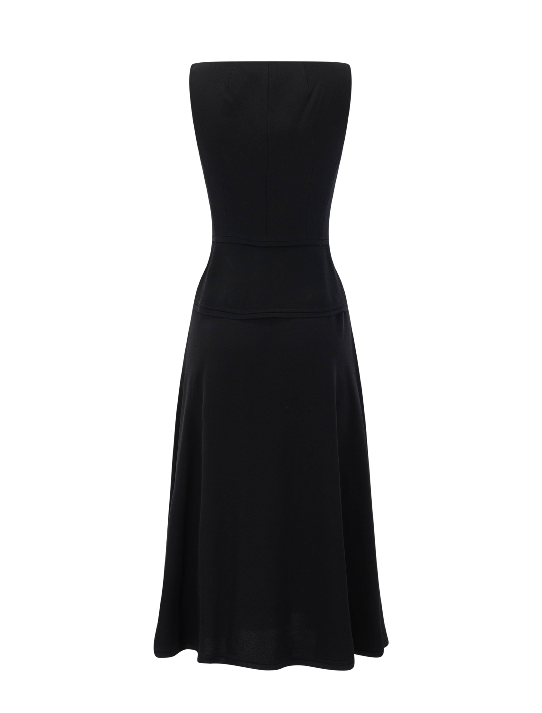 vivi sweetheart neckline midi dress in noir