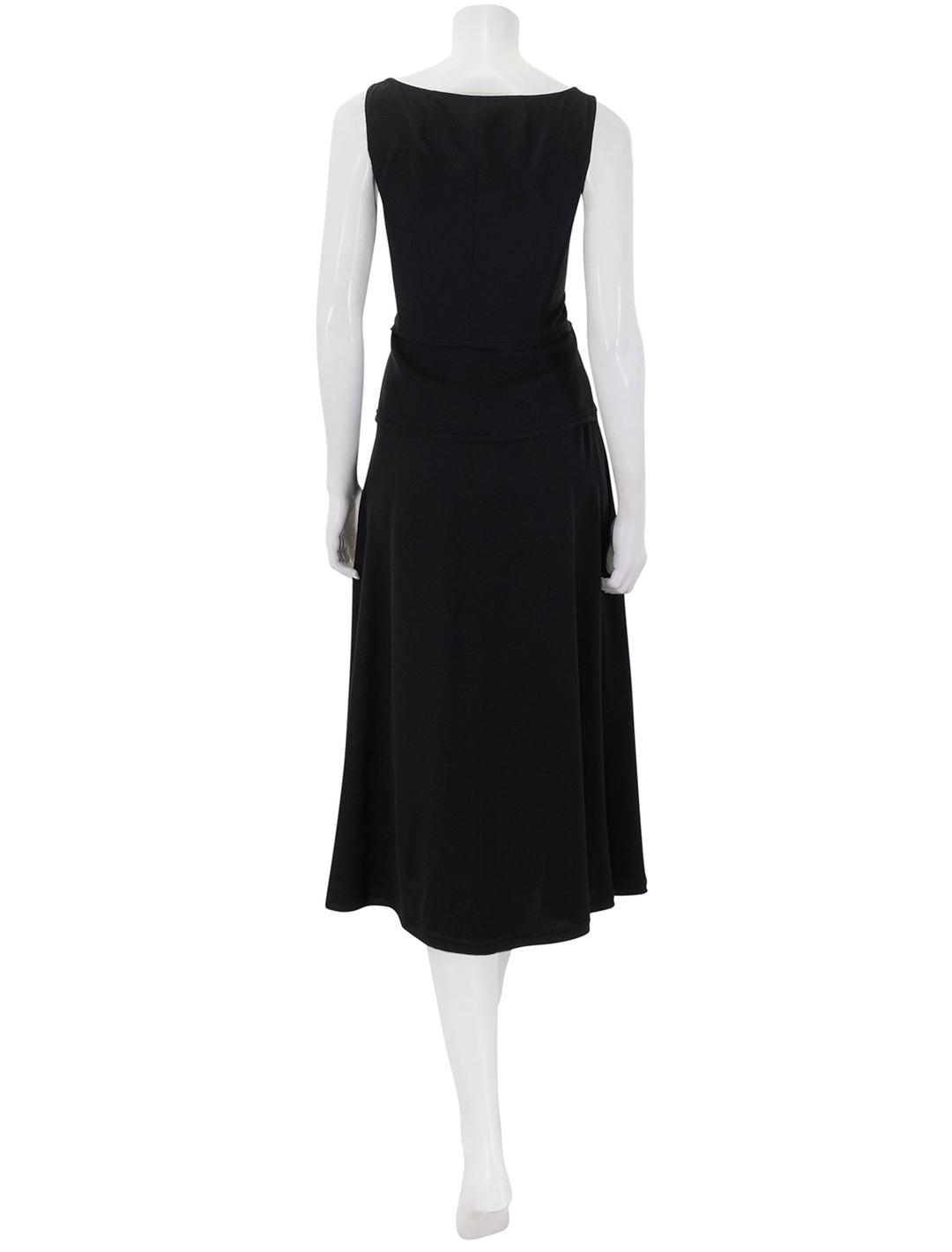 vivi sweetheart neckline midi dress in noir