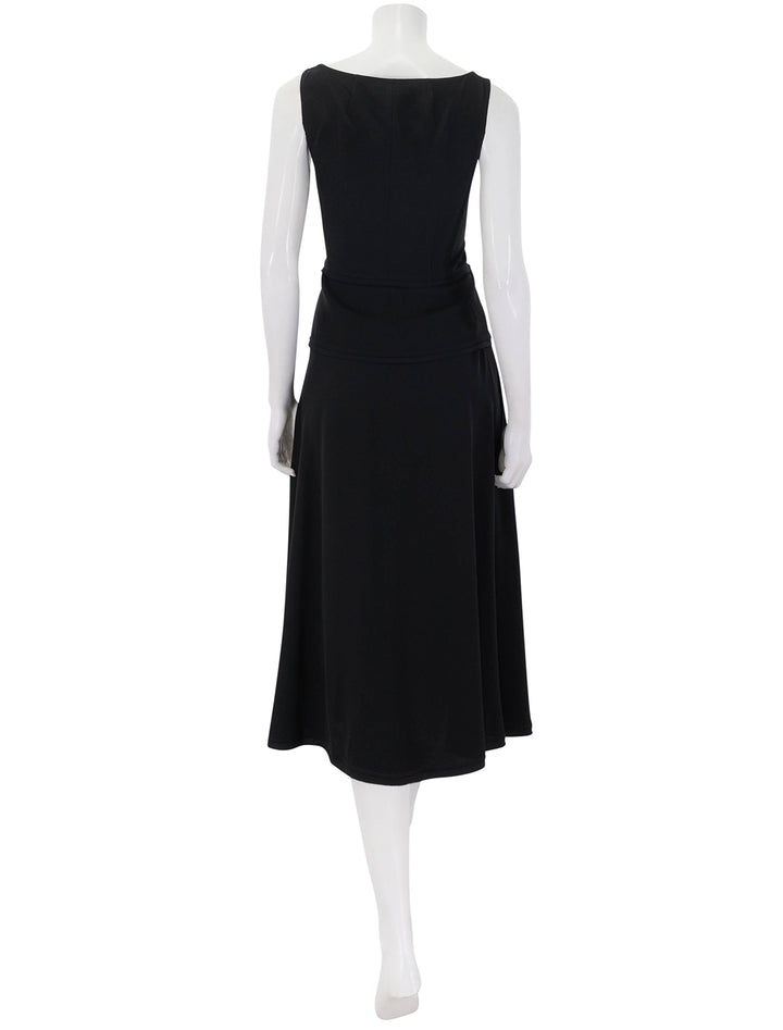 vivi sweetheart neckline midi dress in noir
