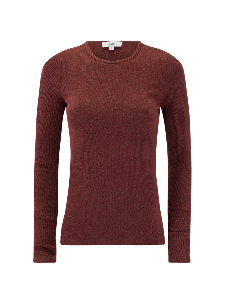 delphi slim tee in brick