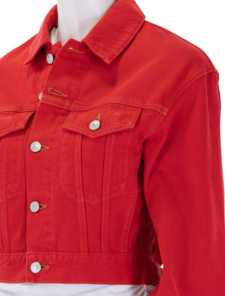 radley denim jacket in tomato