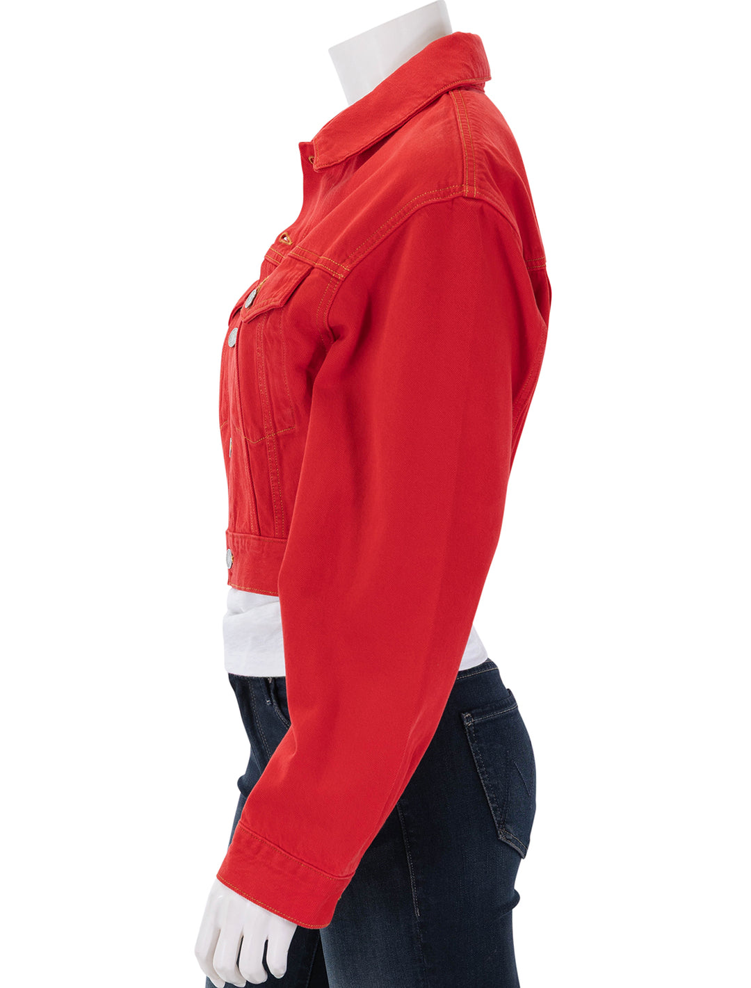 radley denim jacket in tomato