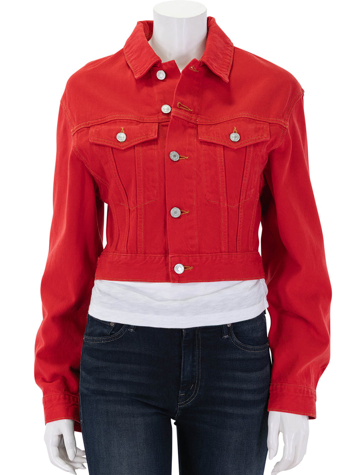 radley denim jacket in tomato