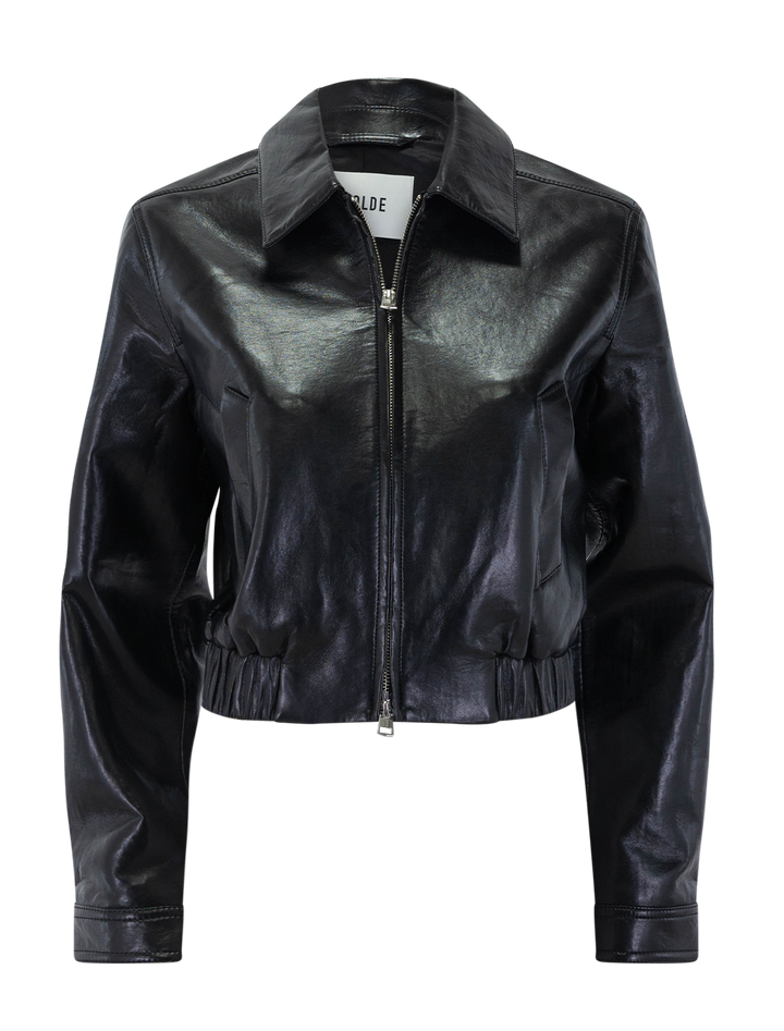 essie recycled leather cropped jacket