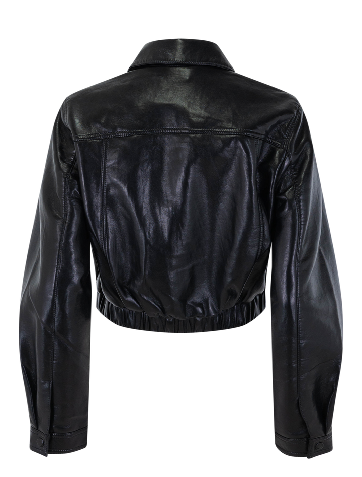 essie recycled leather cropped jacket
