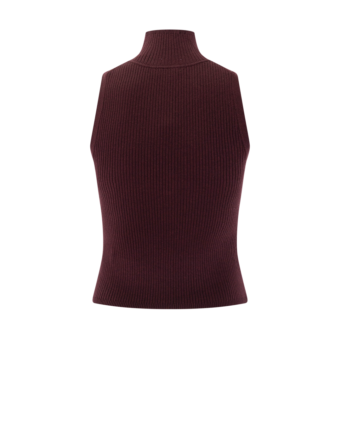 rib turtleneck shell in dark cherry