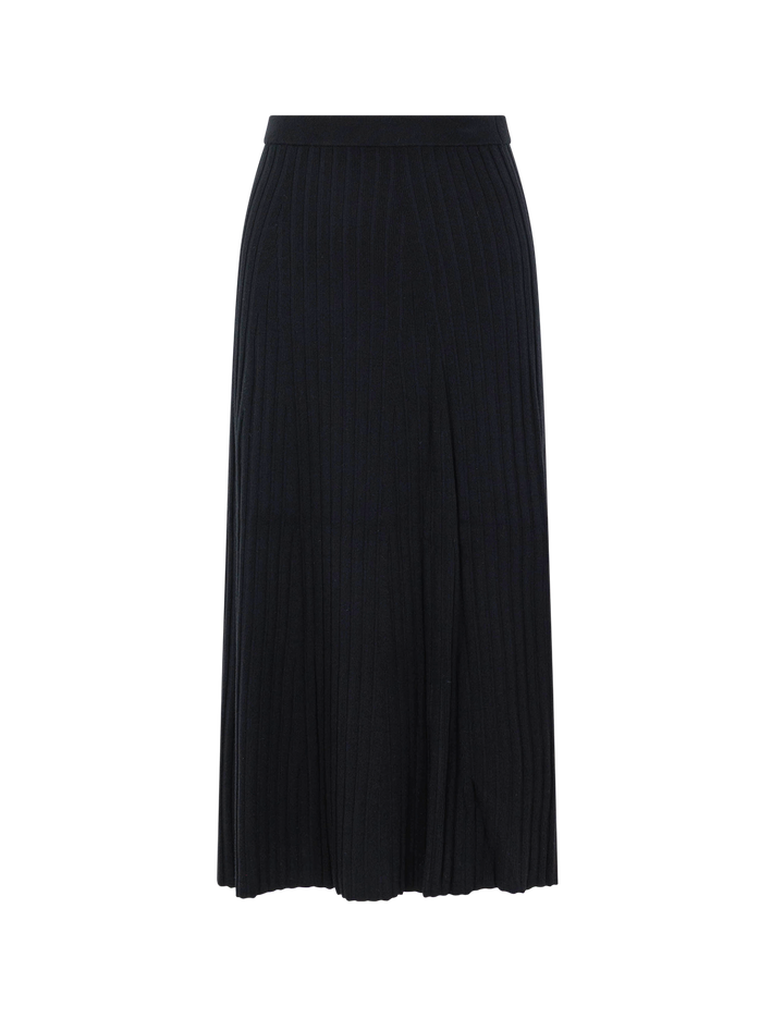 straight rib skirt in black