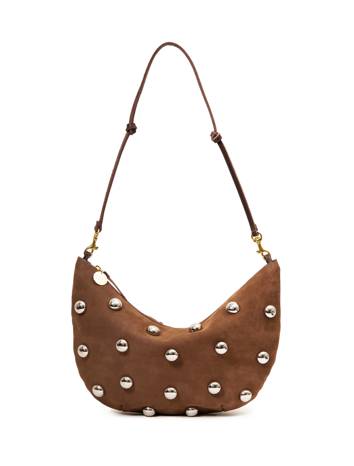 lune in chocolate bar smooth nubuck with studs