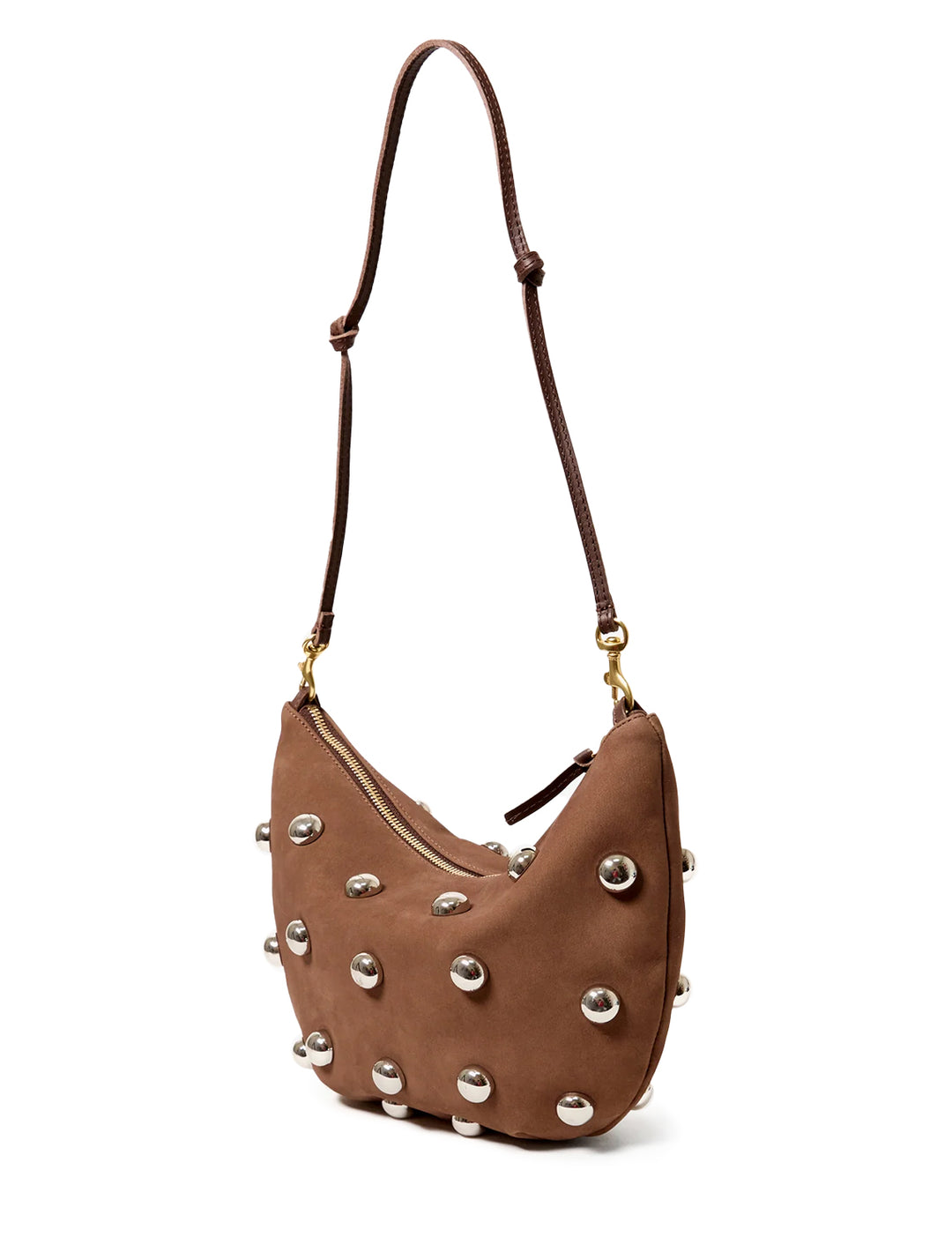 lune in chocolate bar smooth nubuck with studs