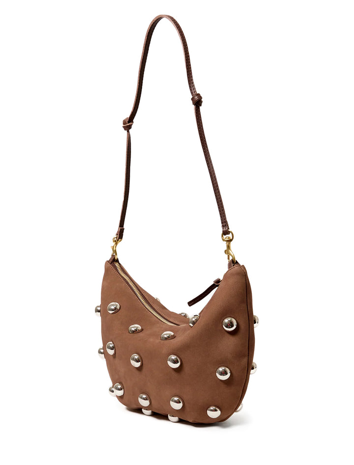 lune in chocolate bar smooth nubuck with studs
