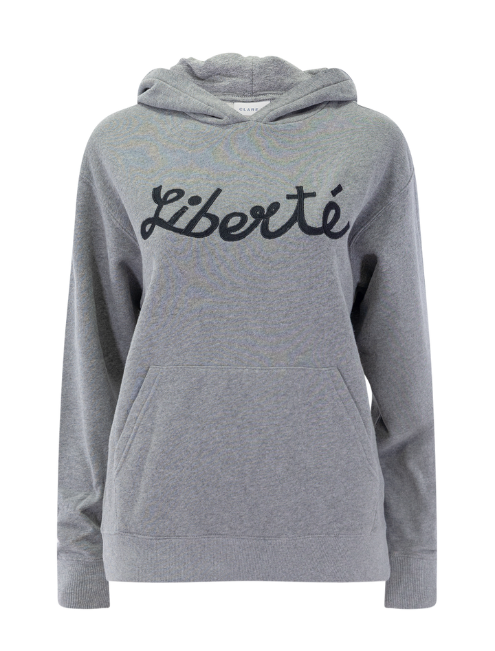 liberte hoodie in grey melange