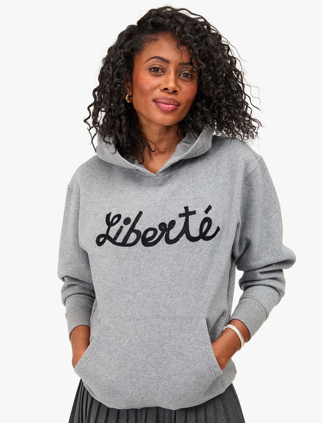 liberte hoodie in grey melange