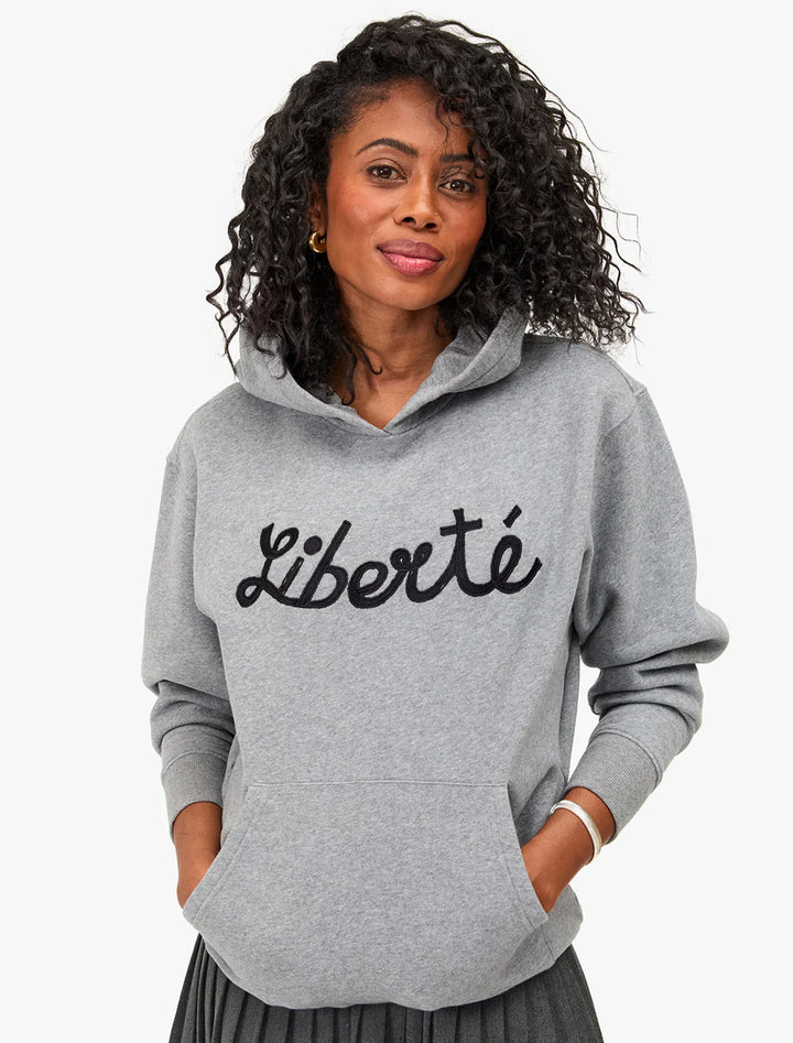 liberte hoodie in grey melange