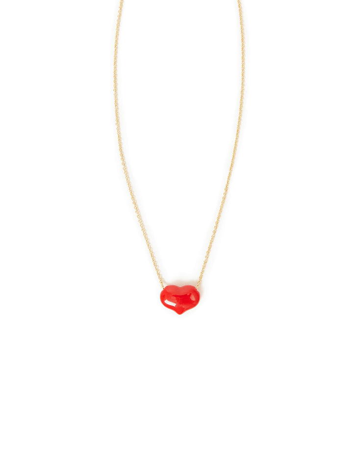 petite mylar heart necklace