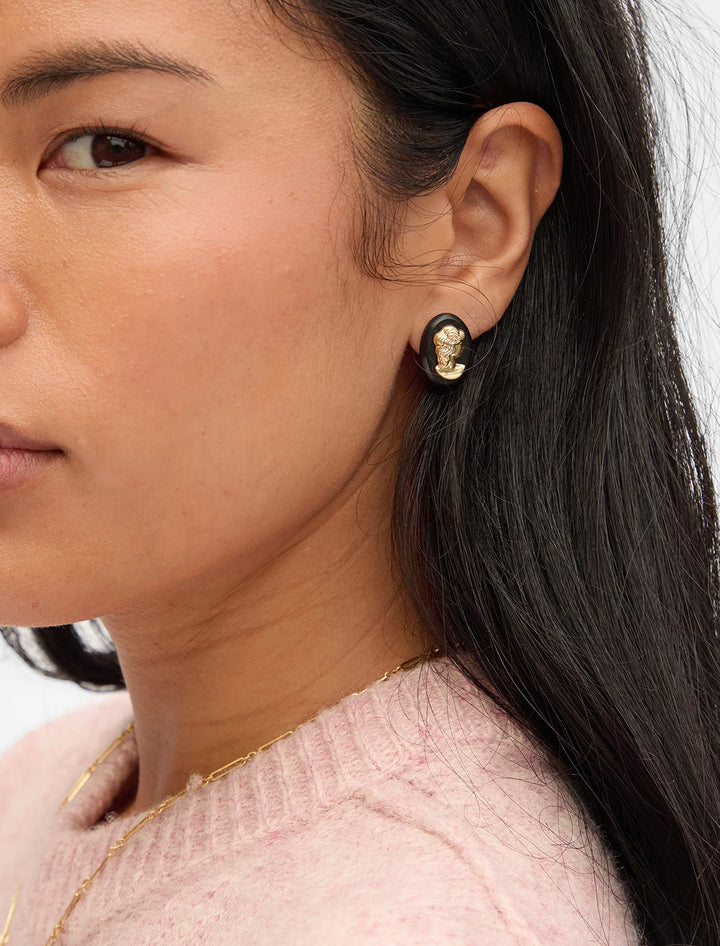 cameo stud earrings
