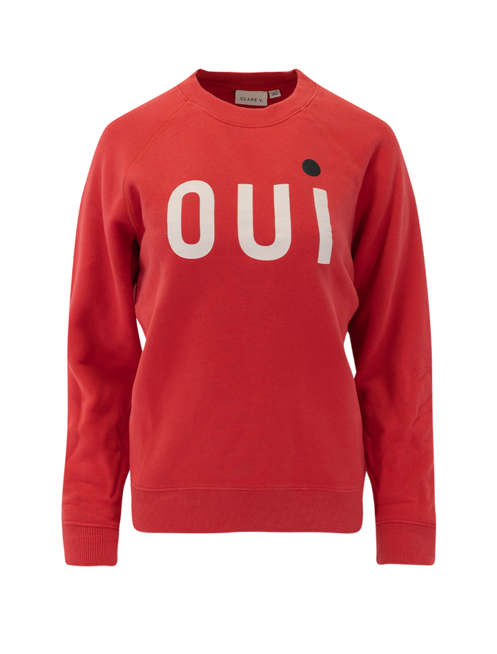 oui sweatshirt in red and cream