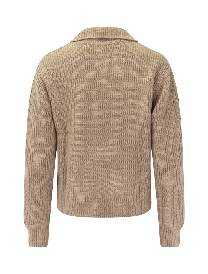 chalet quarter zip sweater in camel