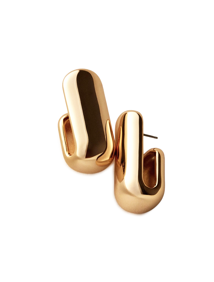 large leon earrings in gold