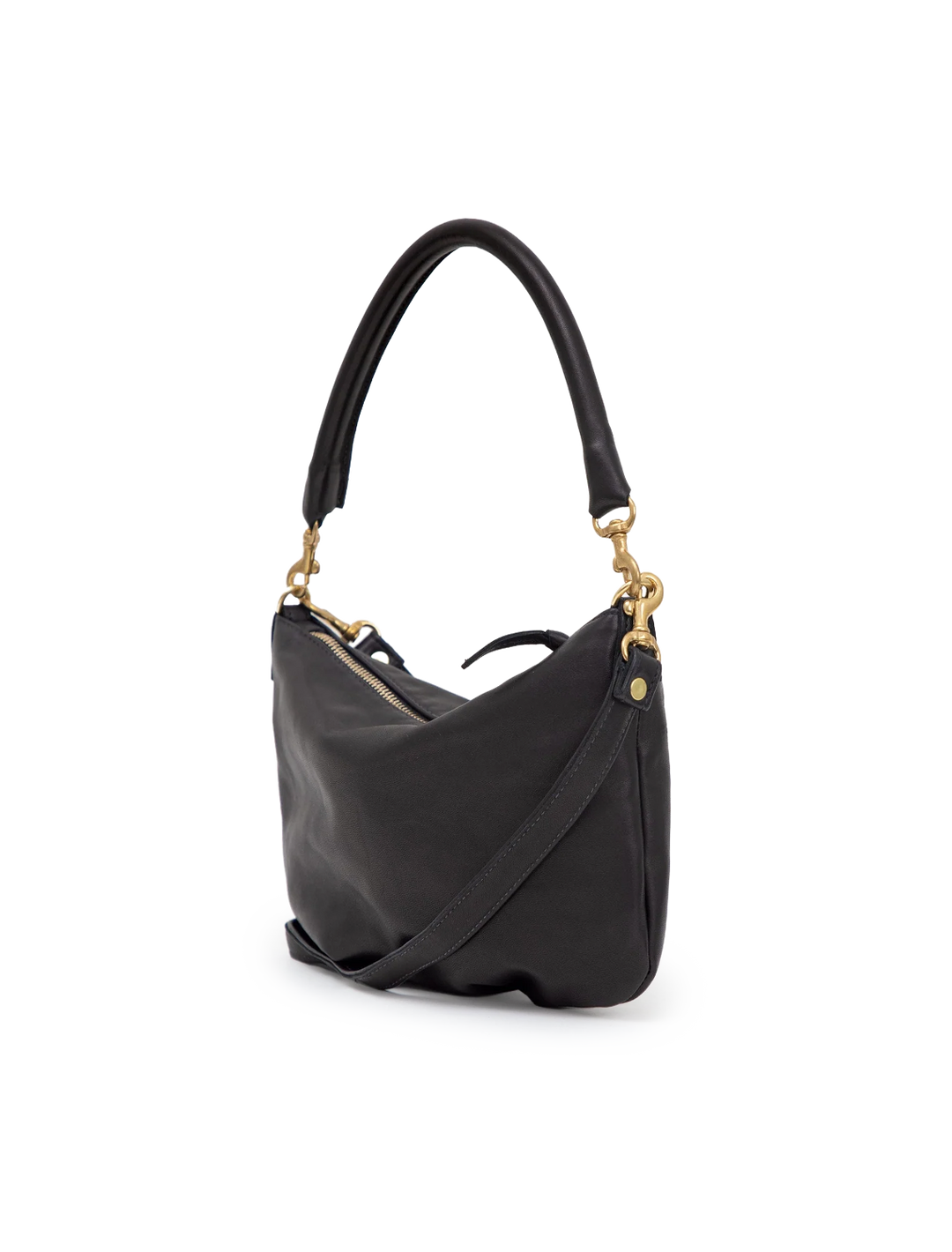 petit moyen in black italian nappa