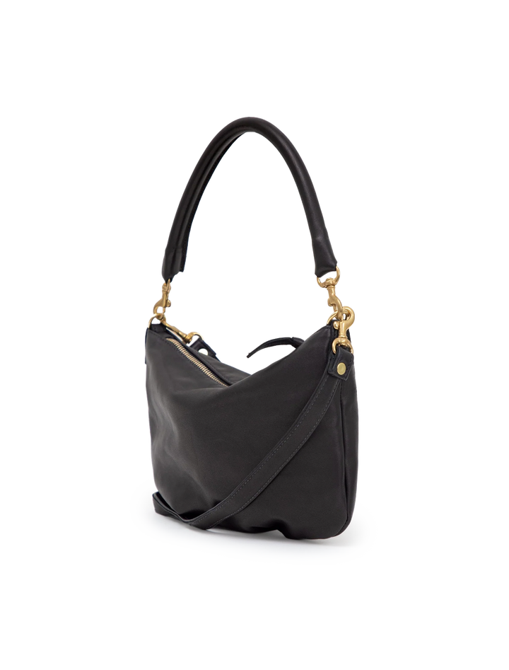 petit moyen in black italian nappa