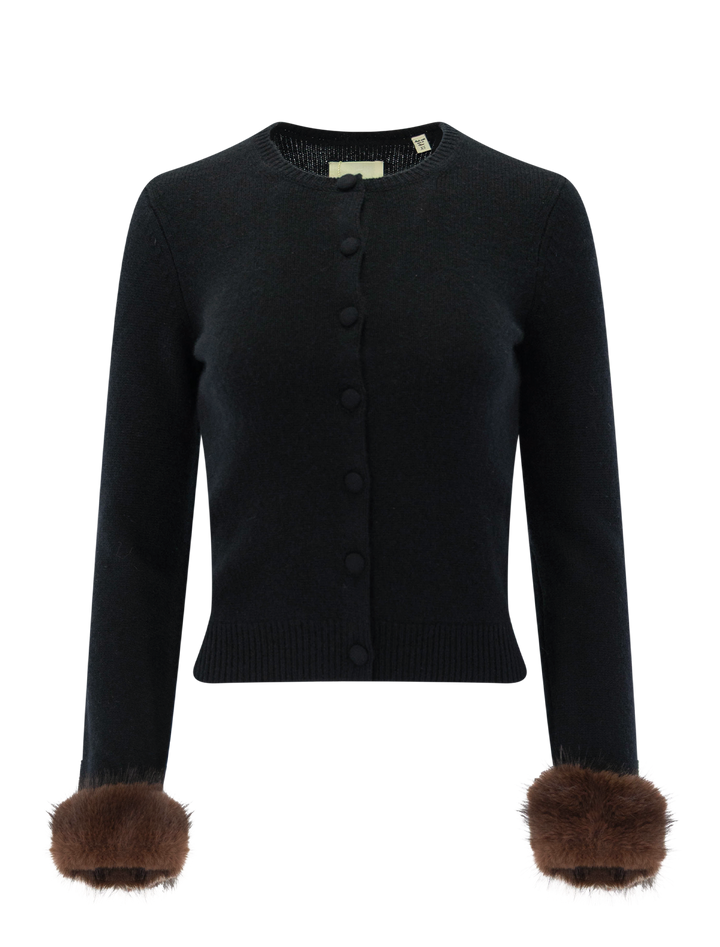 clara cashmere cardigan in black