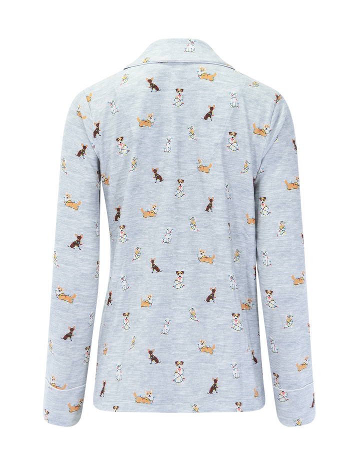 flora pillow soft twinkling dogs pj set