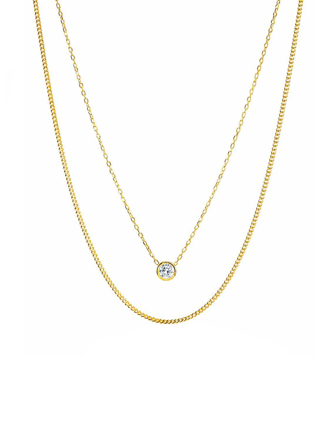 solitaire layer necklace