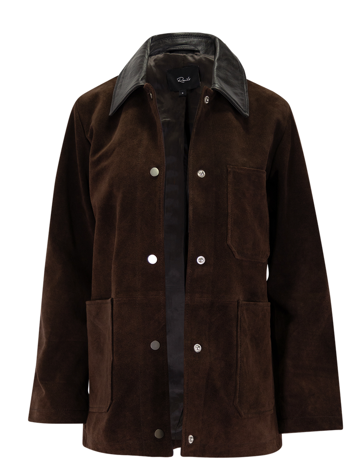 jaxton suede jacket in espresso
