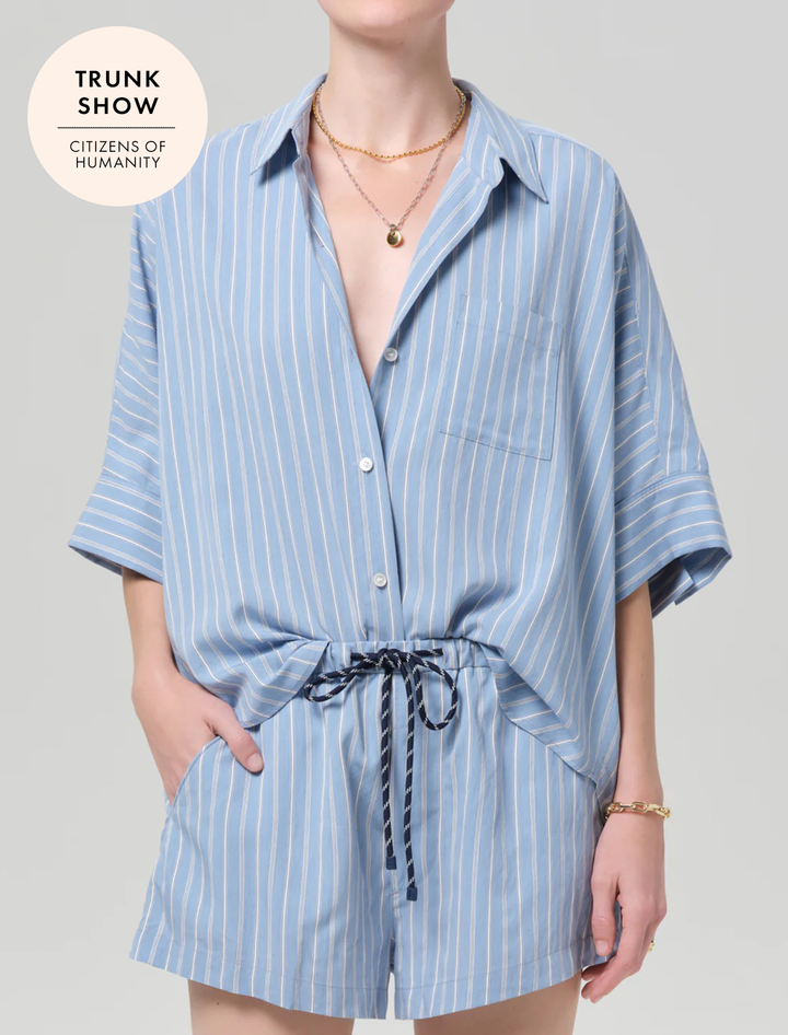 claire origami shirt in capri stripe