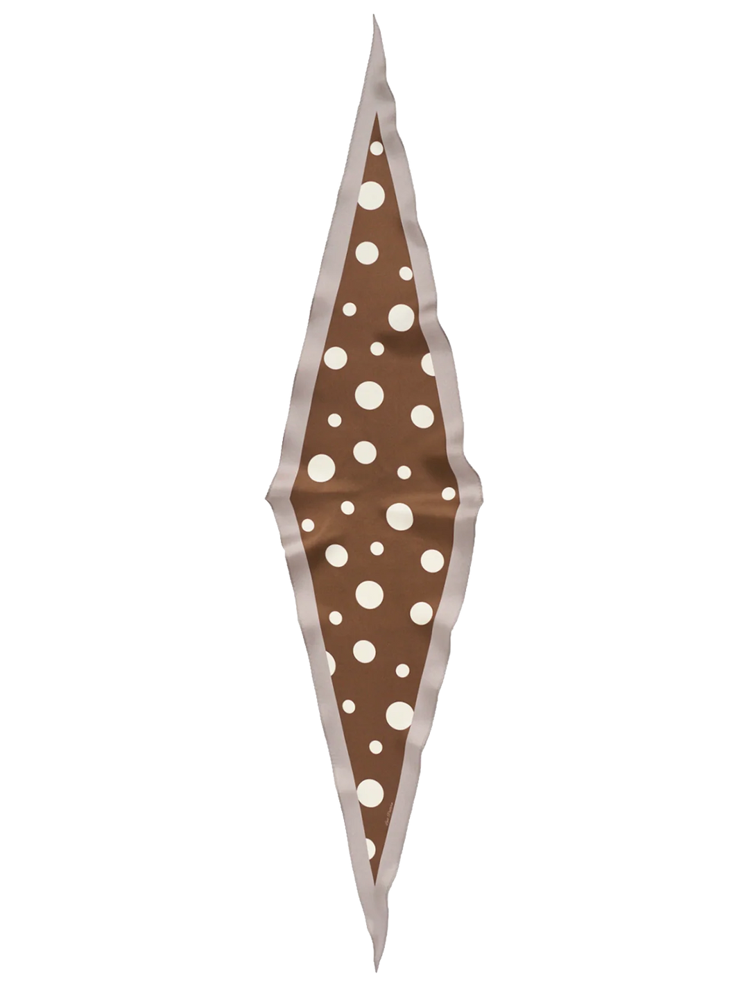 retro polka dot silk diamond scarf in coffee