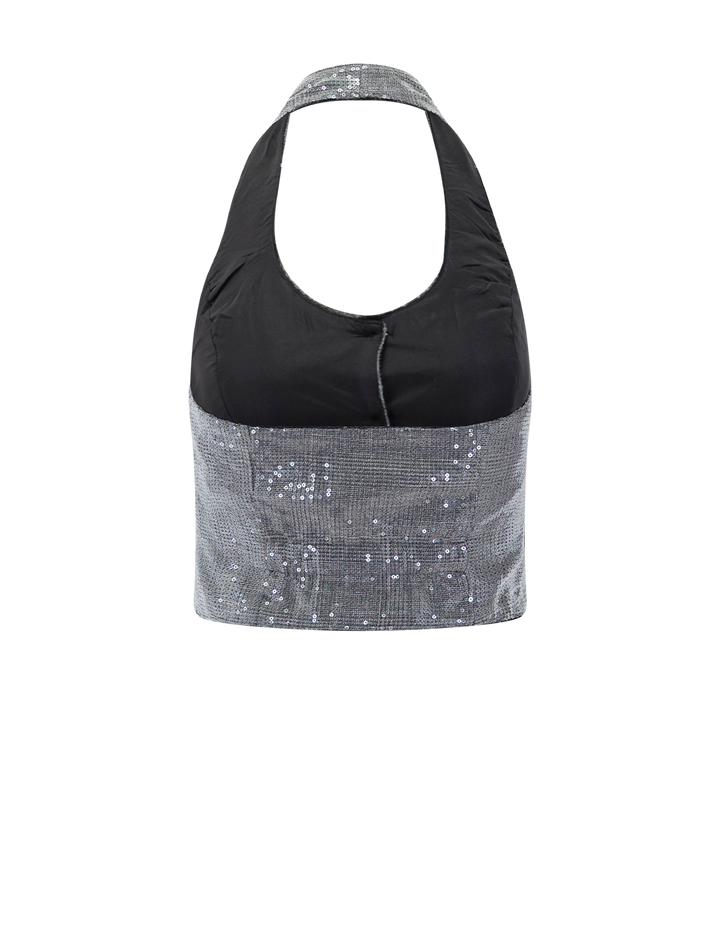 chandeller vest in black plaid
