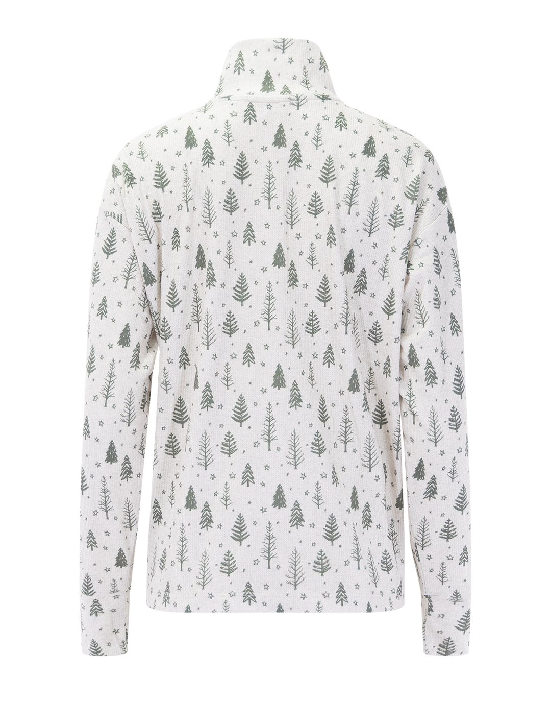 waffle thermal henley pj set in white fir trees