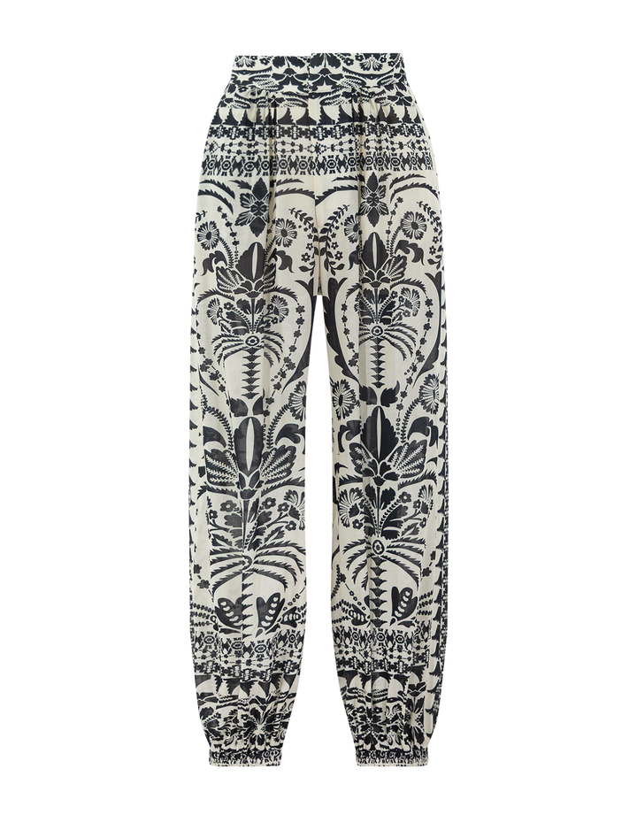 harem trouser in ivory batik