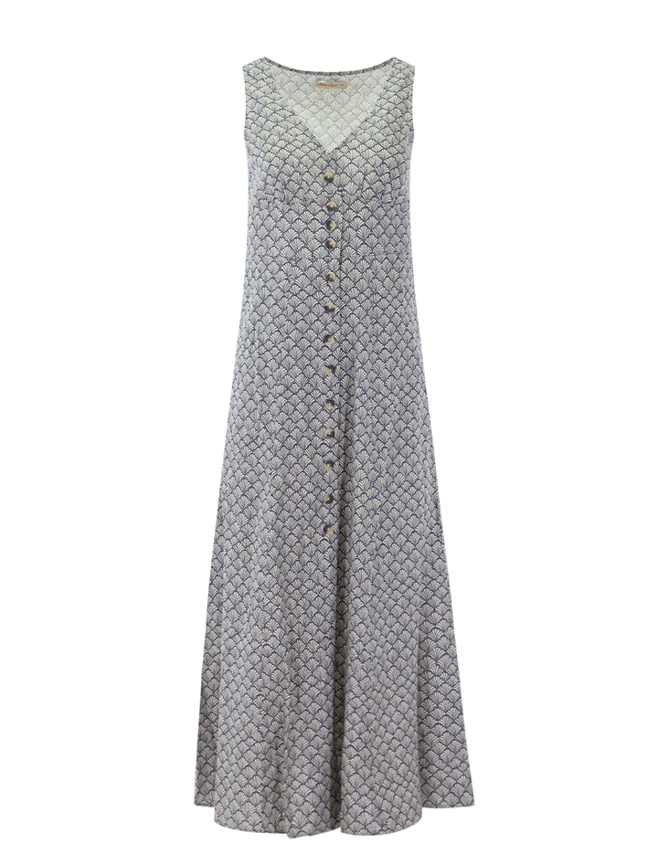 camila maxi dress in navy seashell