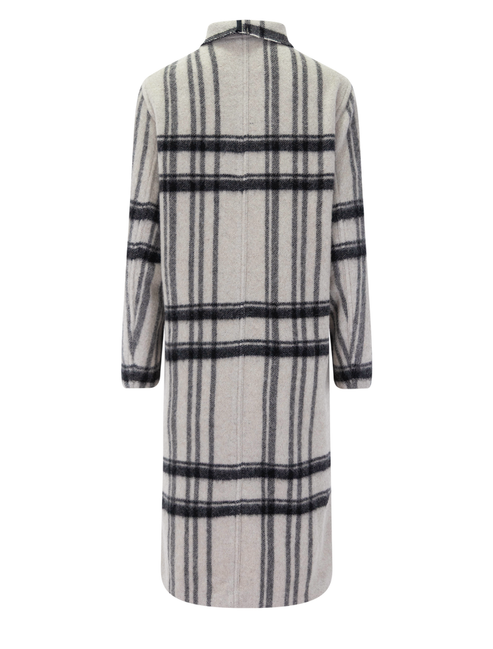 gihan coat in ecru and black