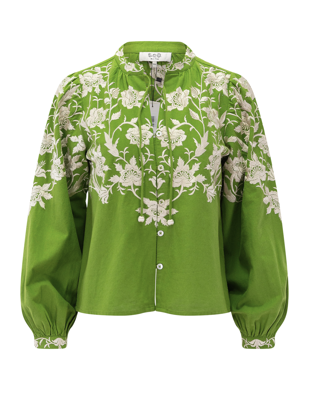 alina lace blouse in green