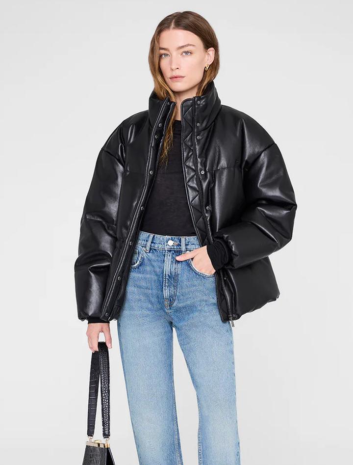 oslo puffer in black leather