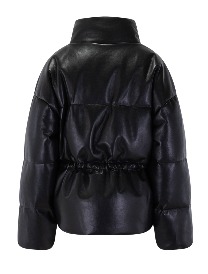 oslo puffer in black leather