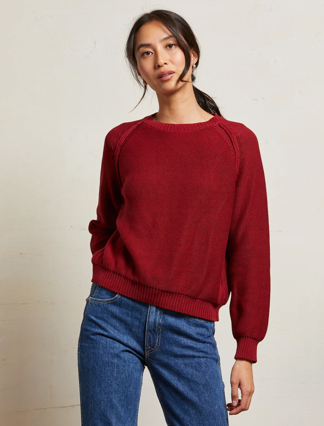 evie crewneck sweater in maple