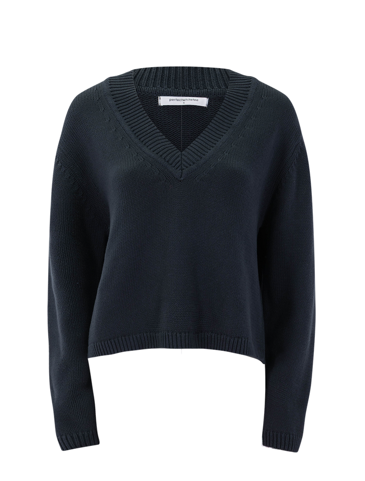 addie vneck sweater in true black