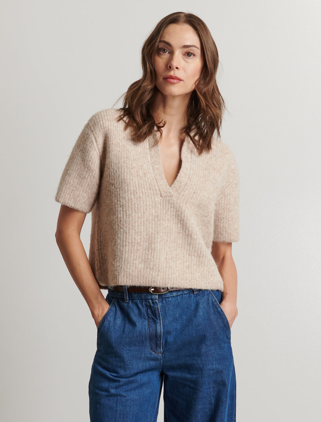 joni sweater in almond