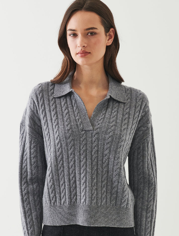 superfine wool relaxed polo in soot