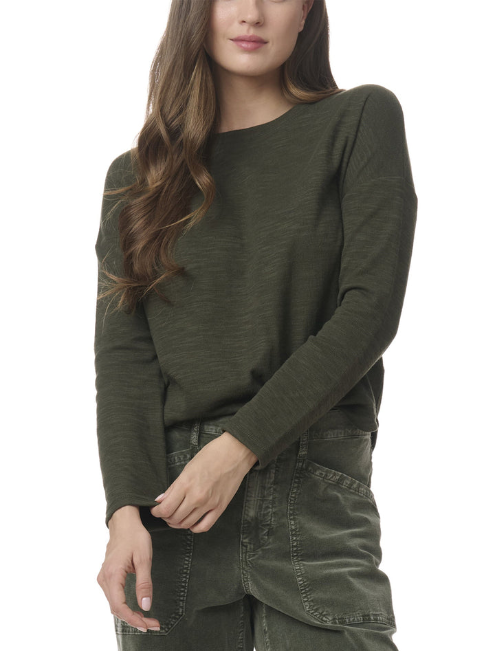 callista long sleeve tee in green spruce