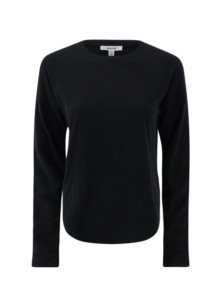callista long sleeve tee in black
