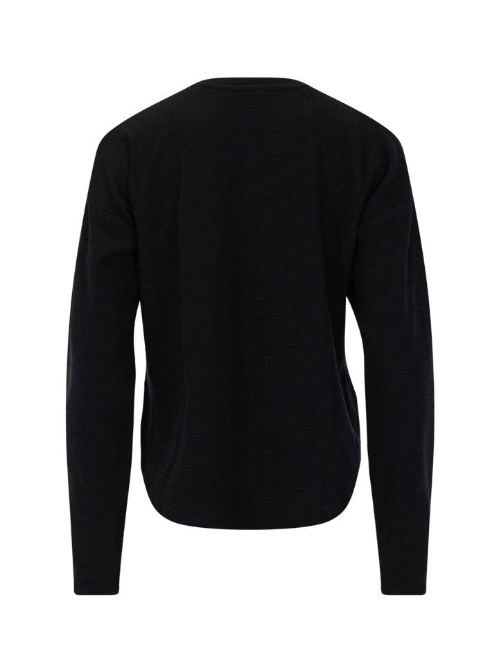 callista long sleeve tee in black