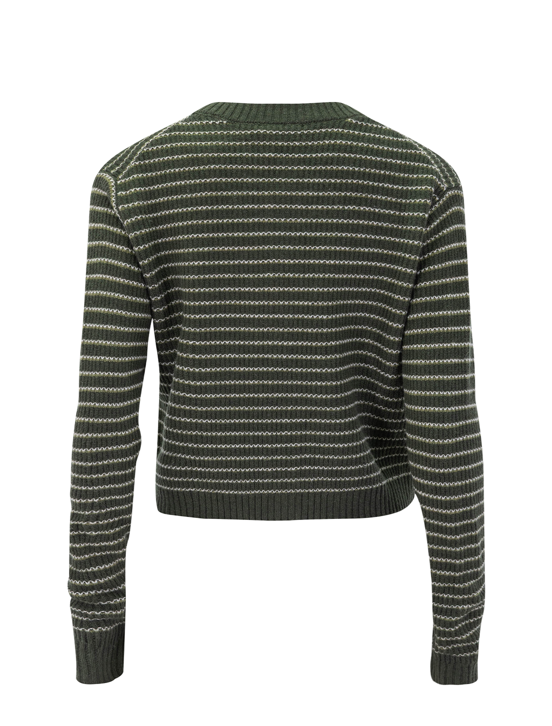 amber stripe cardigan in green spruce