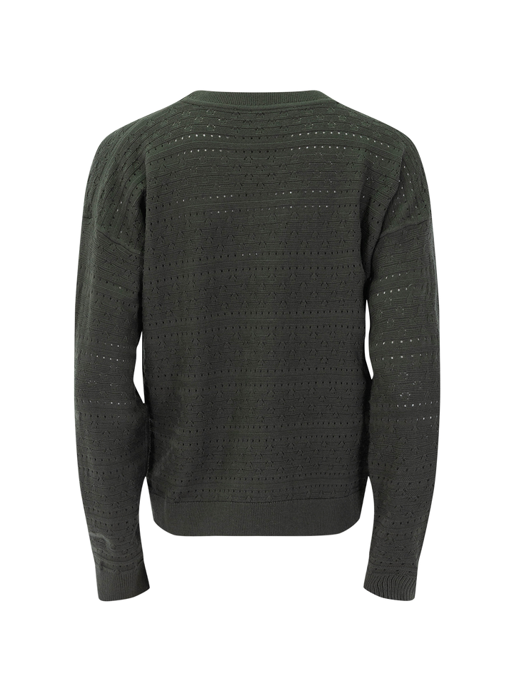 georgie pointelle sweater in green spruce