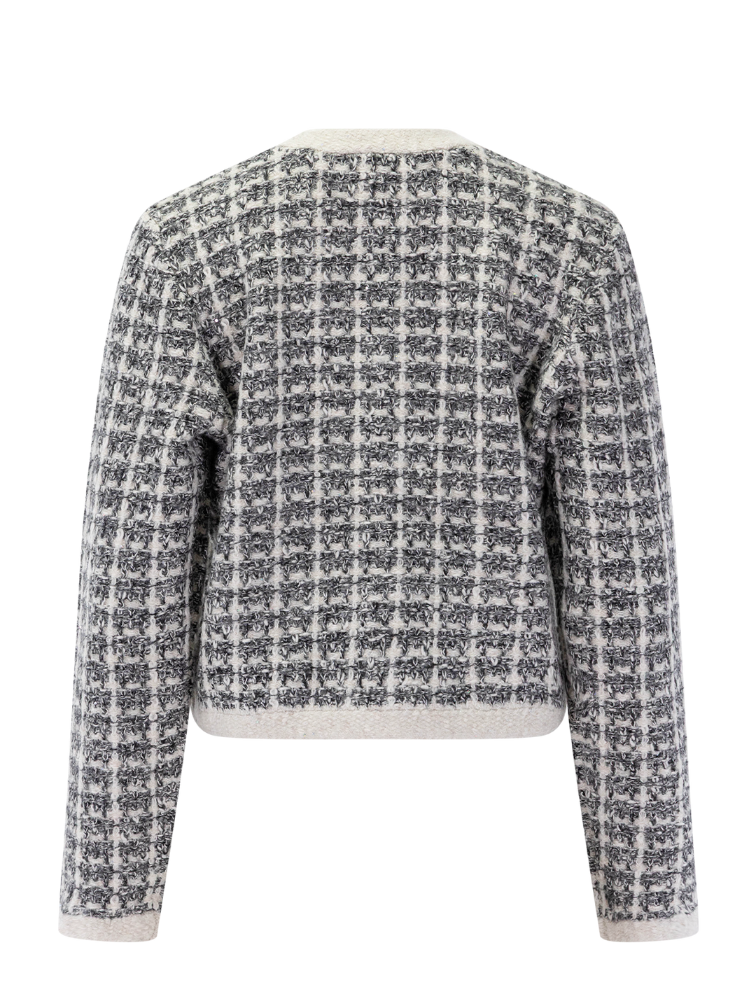 lisette texture cardigan in black plaid